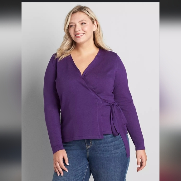 Lane Bryant V-Neck Wrap Sweater - Picture 1 of 10